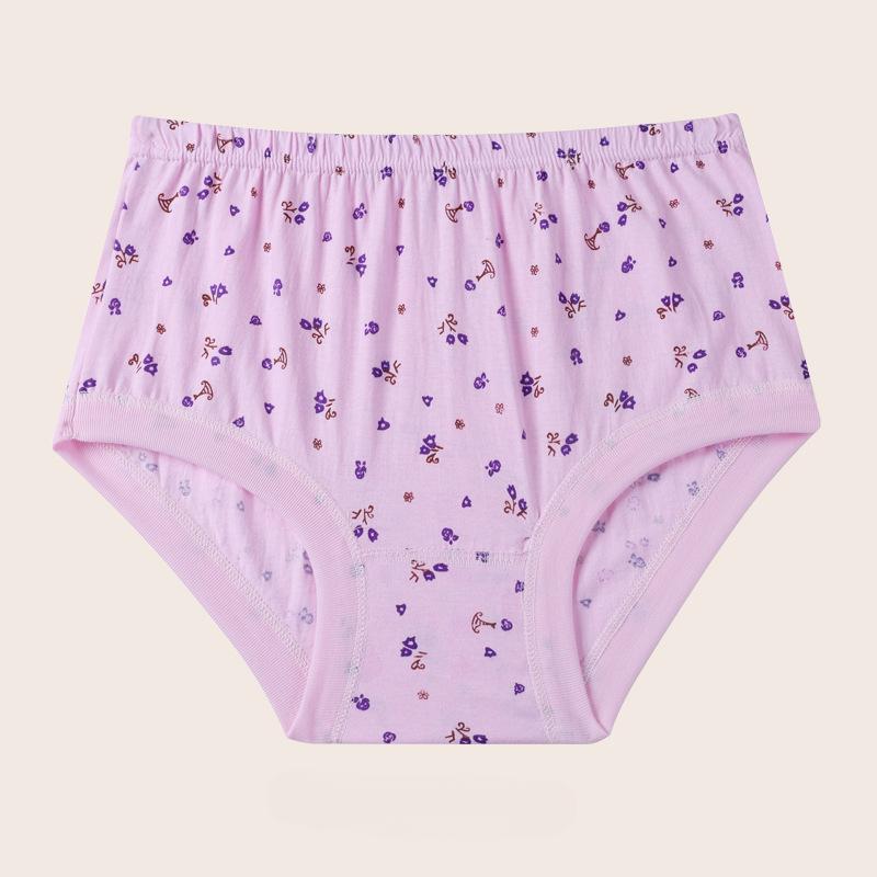 Underwear for Middle-aged Elderly Made of Pure Lingerie Cotton Breathabl Plus Size Fat Big Red Zodiac Year Triangle Panties