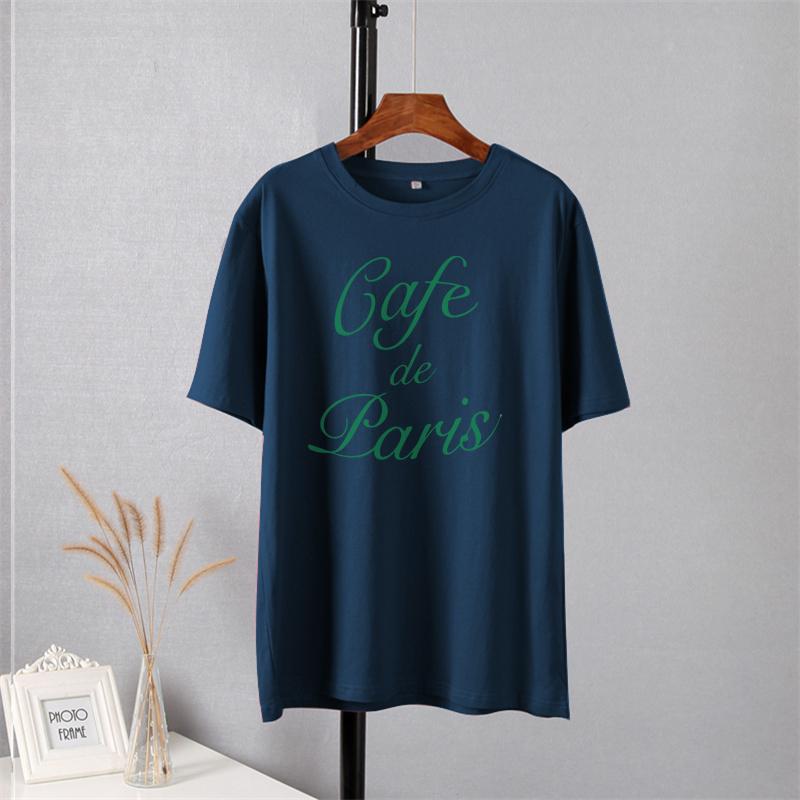 Shellsuning Mode-T-Shirts mit Buchstaben-Aufdruck für Damen, übergroß, 100 % Baumwolle, Basic-T-Shirts, Streewear-Mädchen-Top, koreanisches, schlichtes Gothic-Softtop