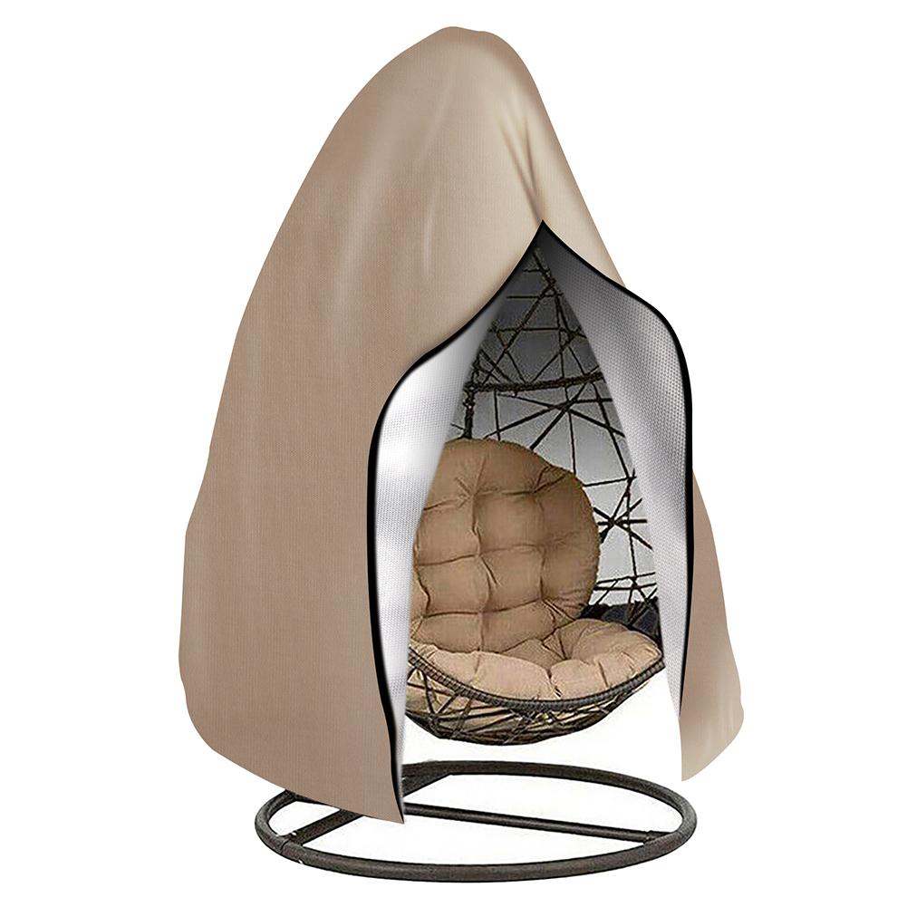 210D Patio Hanging Egg Chair Cover Waterproof Wind-Proof Swing Egg Chair Cover with Zipper Buckle for Outdoor Wicker Single Seat