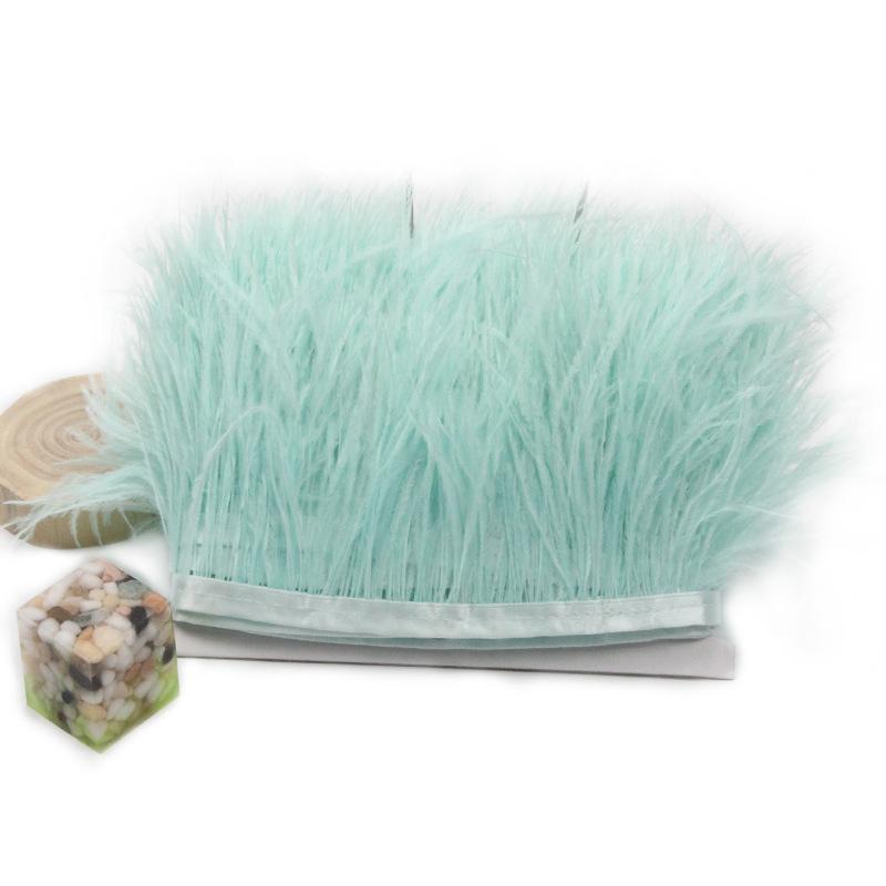 Feather1 Meter Fluffy Ostrich Feather Satin Trim Cloth Sideband 8-10cm Ribbon Fringe Suitable for Skirts / Dresses / Apparel Party DIY