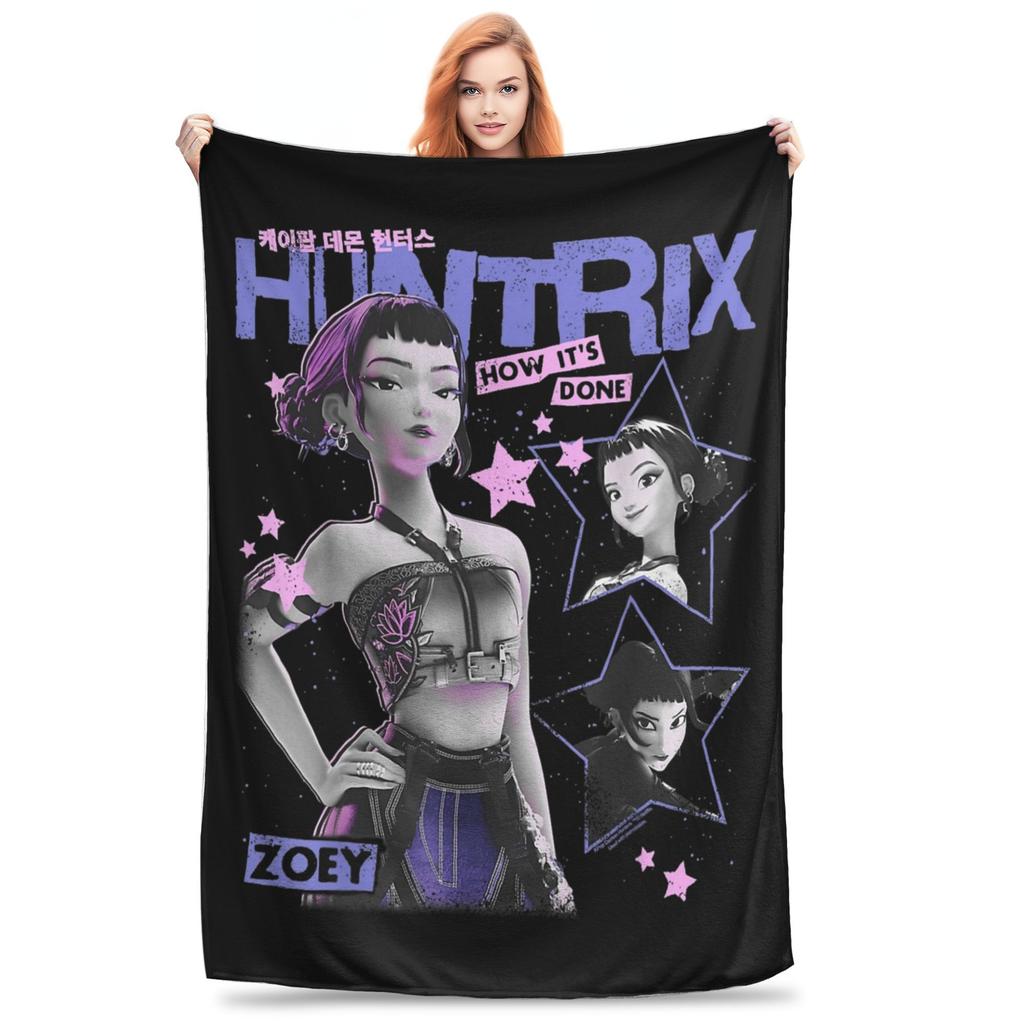 Saja Boys Kpop Demon Hunters Blanket Fleece Spring/Autumn Jinu  Multifunction Warm Throw Blankets for Sofa Car Quilt