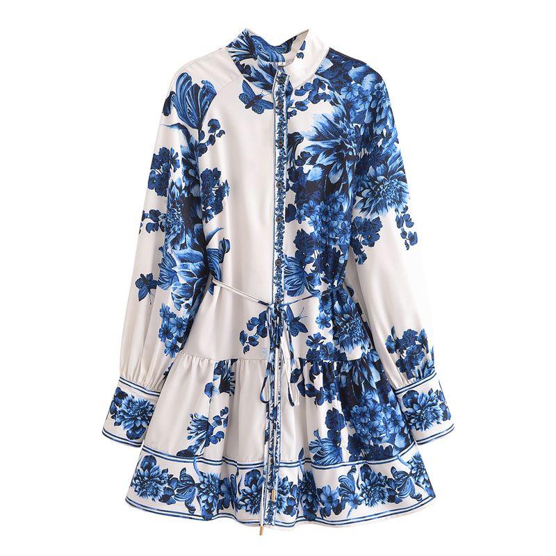 Kaslead New Arrival Women's Clothing Fashion Style Fashion Waist Belt Temperament Long Sleeve Dress 1265601