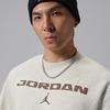 Men's Jordan Brooklyn Fleece Sweatshirts Men's Sail White/Color Mixing/Animal Group Brown Crew Neck Moderate