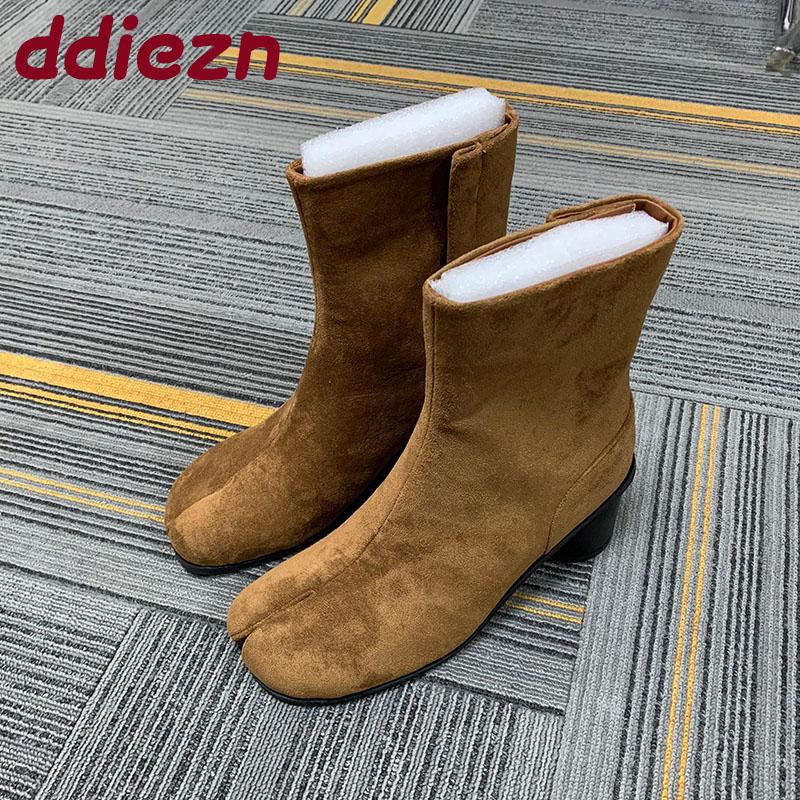 Fashion Fashion Strange Toe Women Ankle Boots With Round Heels Shoes Female Slip On Footwear Ladies Short Modern Boots Shoes Pumps lady