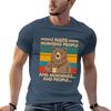 I Hate Morning People And Mornings And People Funny Bear Drinking Coffee Vintage TShirt NonShrink Basic Cotton TShirt