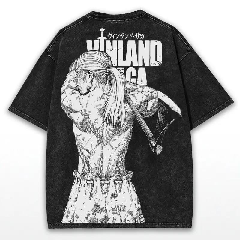 Askeladd Vinland Saga Anime Graphic T Shirt Harajuku Vintage Washed T-shirt Men Women Clothing Oversized Polyester Short Sleeve Tee