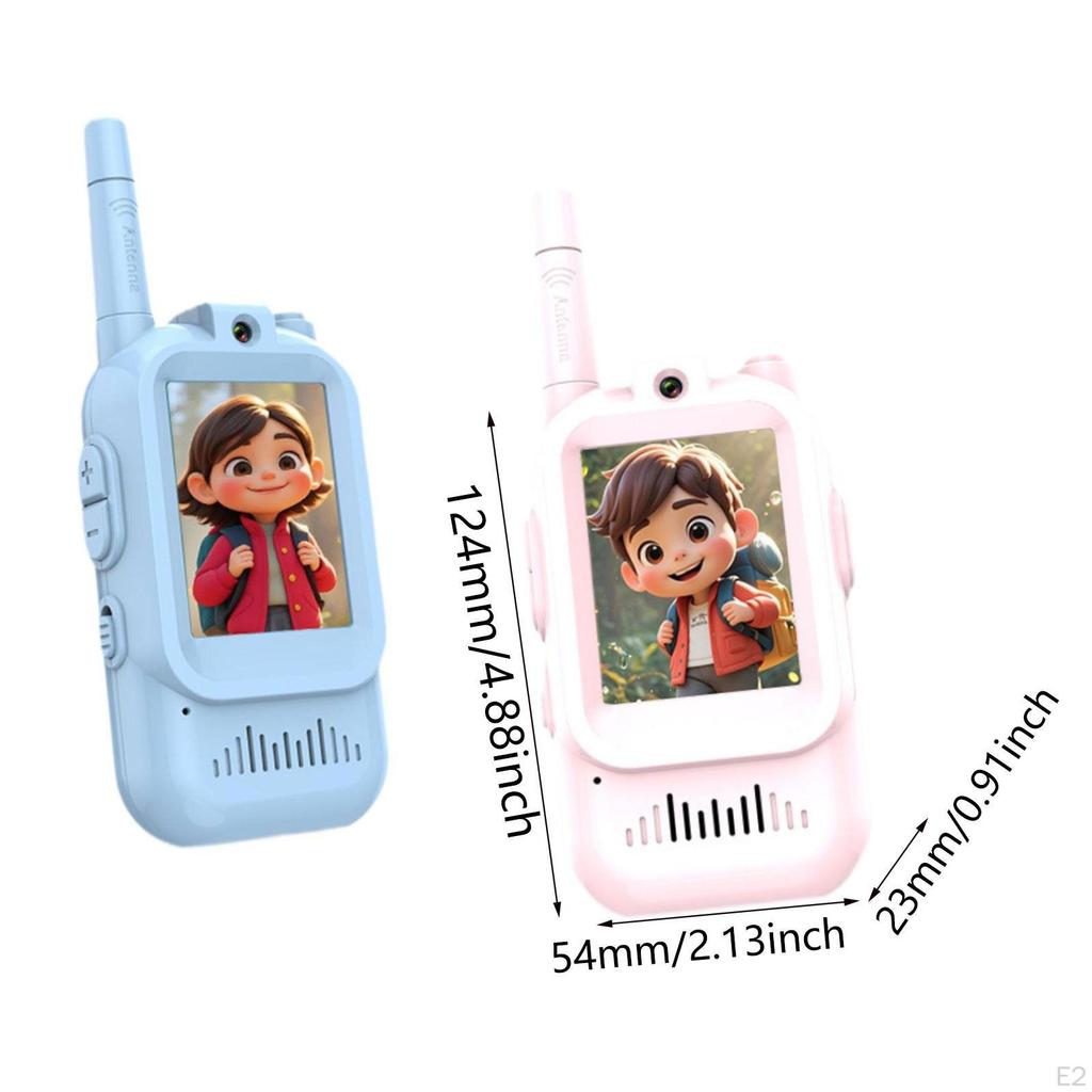 2x Children's Video Walkie Talkies Rechargeable Interphone Toy for Ages 3-12