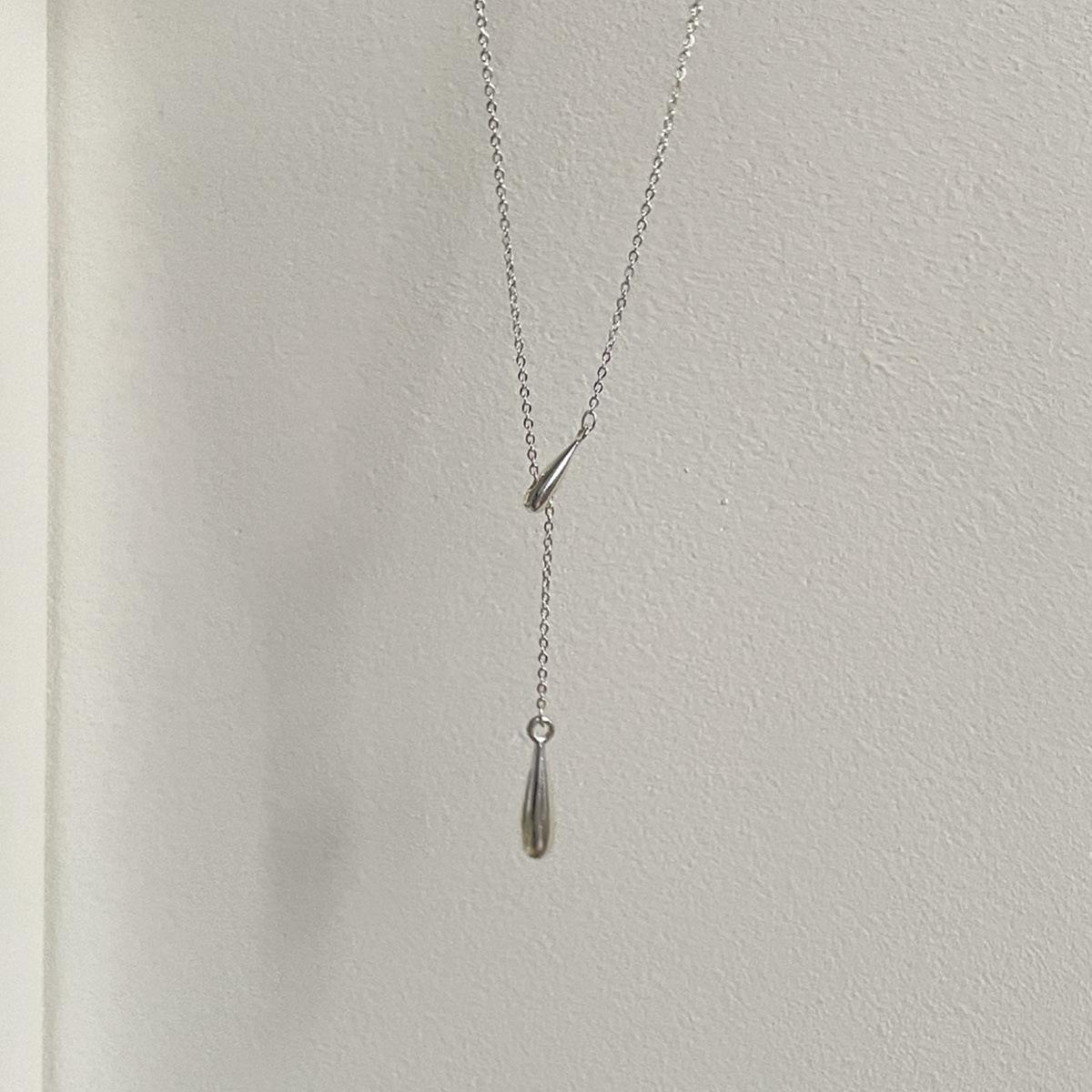 

Ожерелье с подвеской в виде капли воды из стерлингового серебра 925 пробы, женская изысканная нишевая прозрачная цепочка на ключицу, легкая, роскошная, высокого класса, новая цепочка на шею 925 silver