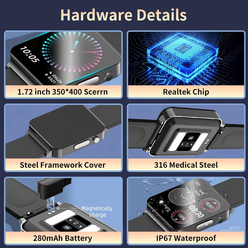 SACOSDING Hygieia-002s Pro-C Blood Pressure ECG+PPG Smart Watch Men Heart Rate Blood Oxygen Health Body Temperature Smartwatch Women