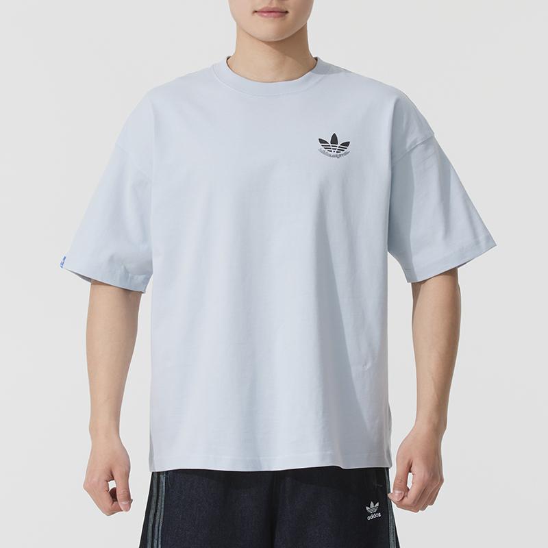 Adidas Originals City Skate Ss25 Fashion Round Neck Pullover Breathable Short Sleeve T-Shirt Men Tops Light-Blue JN1675