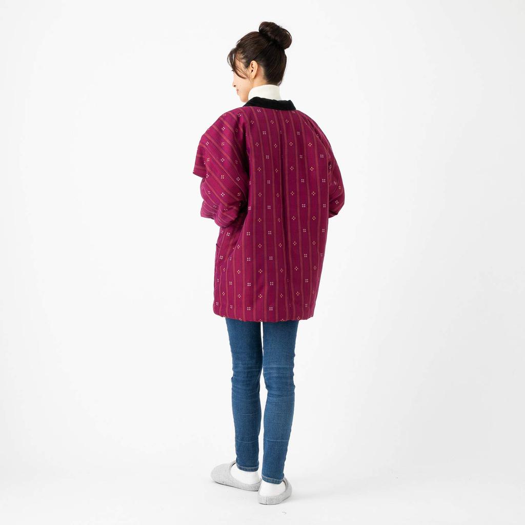 Watano Sato Kurume Handmade Hanten Made In Padded with Cotton (Cotton Village) (Women's), Japan, (Size 90)