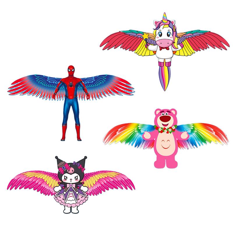 Cartoon Child Dynamic Kite Toy Cartoon Phoenix Butterfly Airplane Eagle Kite Kids Handheld Fishing Rod Kite Outdoor Sport Toys