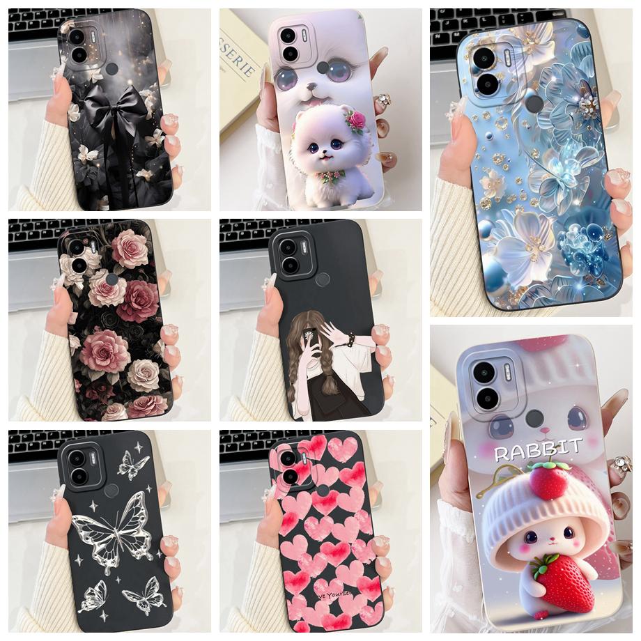 Case For Xiaomi Redmi A1+ A2+ A1 A2 A3 A3X A3 Pro Funda Redmi A5 A4 With Heart Bowknot Floral Flower Motif Cover Soft Silicone