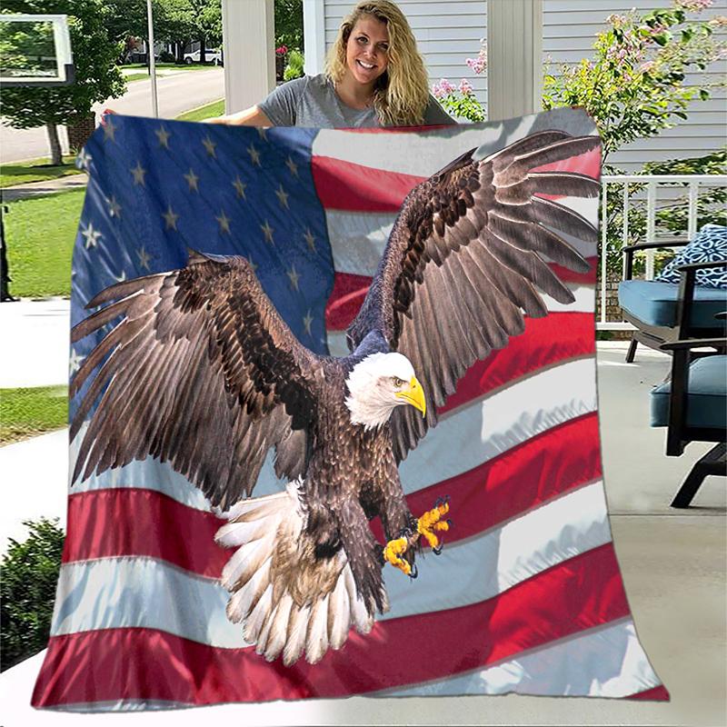 1pc American Bald Eagle Poster blanket, al season lightweigh Poster blanket home office outdoor nap multifunc Poster blanketional blanket