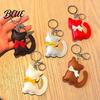 Bag Hanging Keychain Pendant Imitation Leather Simulated Cat Toy Shape
