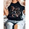 Retro Motorcycle Graphic T-Shirt for Women Elegant Curvy Design Pink with Stylish Woman Motorcycle Print Perfect Summer Outfits