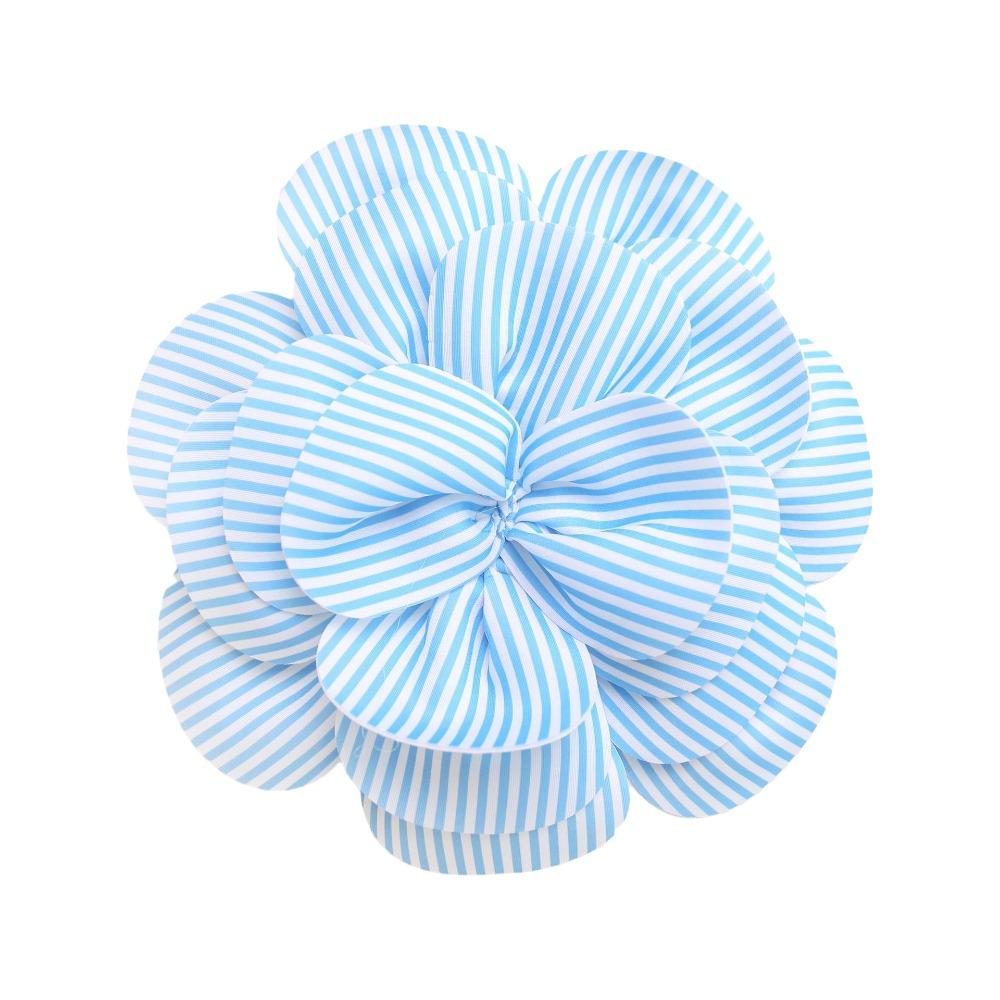 

New 27cm Rose Flower Headpiece Stripe Multi-layered Corsage Handmade Fascinator Hat Apparel Shoes and Bags синий