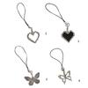 Love Heart Phone Pendant Novel Hollow Butterflies Tassels Y2k Girl Heart Niche Hollow Love Keychain Handmade Lanyard
