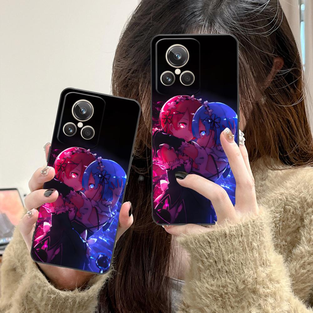 ReZero Rem Ram Matte TPU Mobile Phone Case for Realme 15 14 13 12 11 10 9 Pro Plus T i Lite 5G Colorful Printing Cover