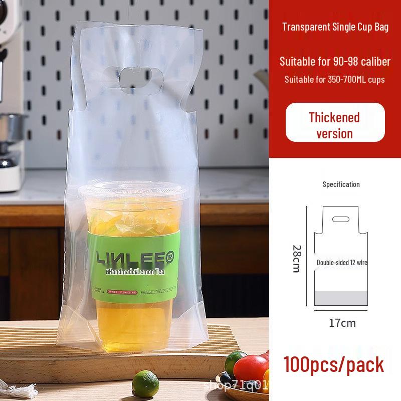 Trendy Thickened Transparent Plastic Cup with Lid for Freshly Squeezed Orange Juice and Cold Drinks
