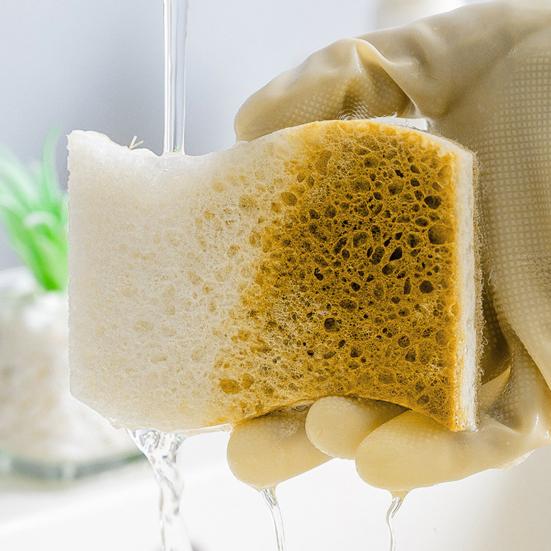 12 stk Naturlig kjøkkensvamp med kokosnøttskrubber Bionedbrytbar Komposterbar Celluloserengjøringssvamp Hjem Kjøkken Essensielt