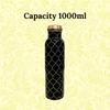 Pure Copper Water Bottle with Leakproof Protection | Ayurveda-Inspired Tamba Bottle for Yoga & Health Benefits (1L, Black Moroccan)