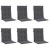 Garden Chair Cushions for Low Back Chairs 6 Pcs Anthracite
