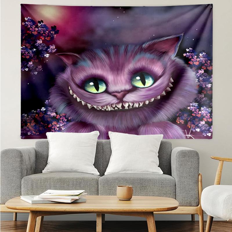 wonderland Smile Cat Tapestry Hanging for Bedroom,Livingroom, Playroom,Decor Art Room Wall Tapestry Holiday and Birthday Gifts