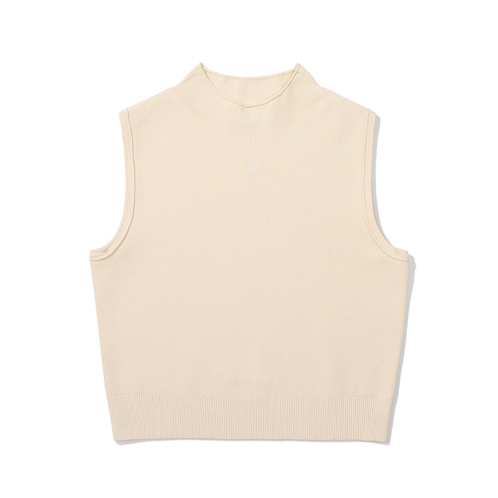 Malbon Golf Mock Neck Sleeveless Knit Cream (Woman)