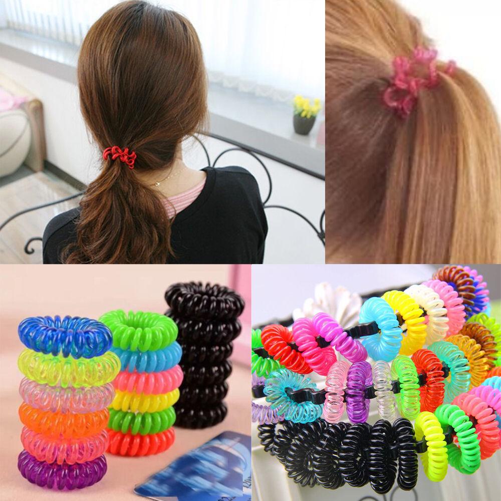 Buy 6Pcs Girl Baby Spiral Elastic Rubber Hair Ties Rope Ponytail Holder