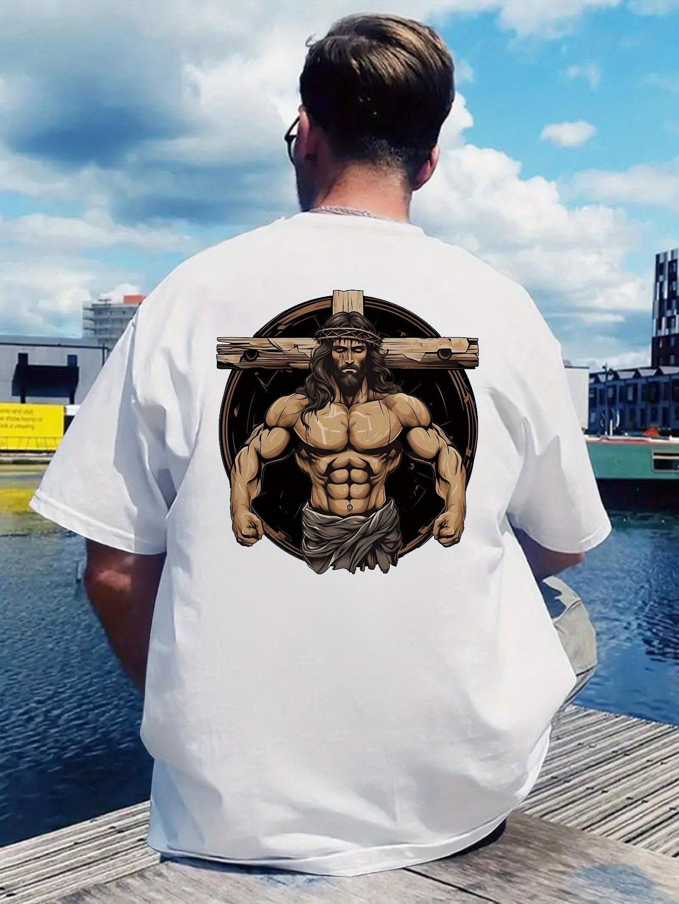 

Inspirational Graphic T-shirt - Muscular with Crown of Thorns M