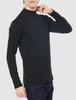 Hanes Warm Thick Size L to Japanese size HM4-Q507A Men's Innerwear, High-Neck Long-Sleeve Shirt, 100% Cotton, Black, (equivalent L)