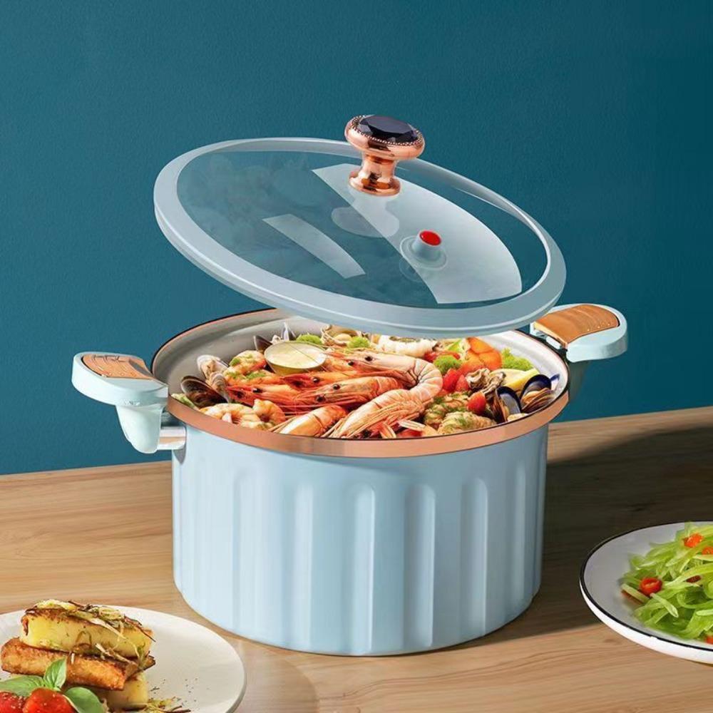 Large Capacity Stewing Boiling Pot Non-stick Cooking Pot Enamel Micro Pressure Cooker Gift