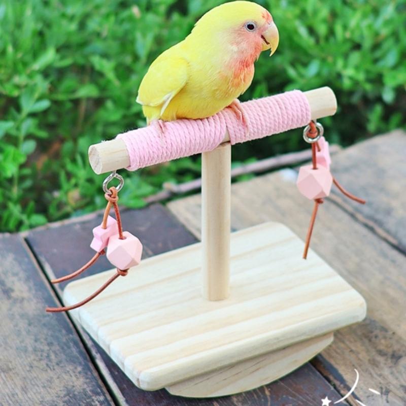 MultiPurpose Bird Activity Perch Toy Wood Rocking Stand Toy For Climbing Chewing And Engagement Play Parrots Exercie Toy
