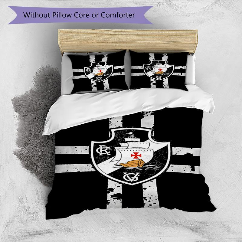 Vasco Football Club Printed Pattern Duvet Cover Set – Includes 1 Duvet Cover and 2 Matching Pillowcases Bedroom Decor Christmas Gifts