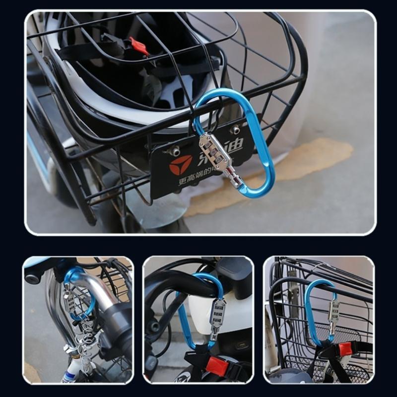 Padlocks for Luggage Aluminum Alloy Locks 3 Dial Digit Resettable Lock Carabiner