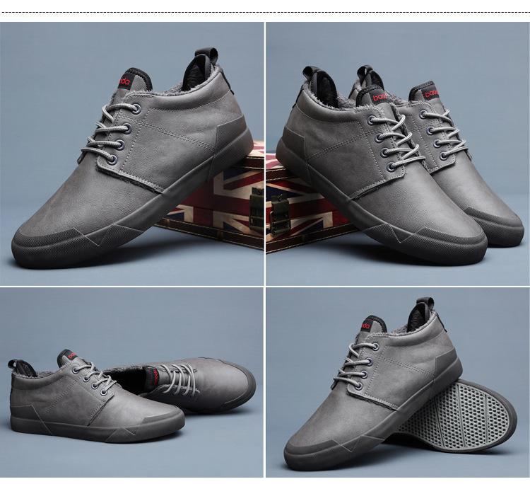 Новые мужские хлопковые ботинки Зимние ботинки Обувь из искусственного меха Модные — фото 6