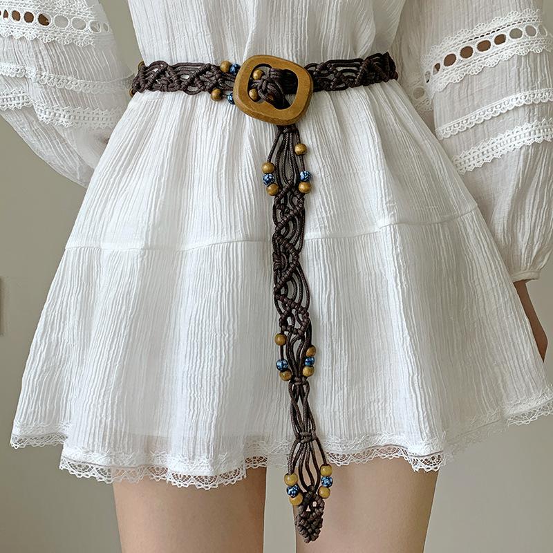 Ethnic Style Woven Belt Women'S Dress Bohemian Retro Decorative Waist Chain Personalized Rope Accessories Tide