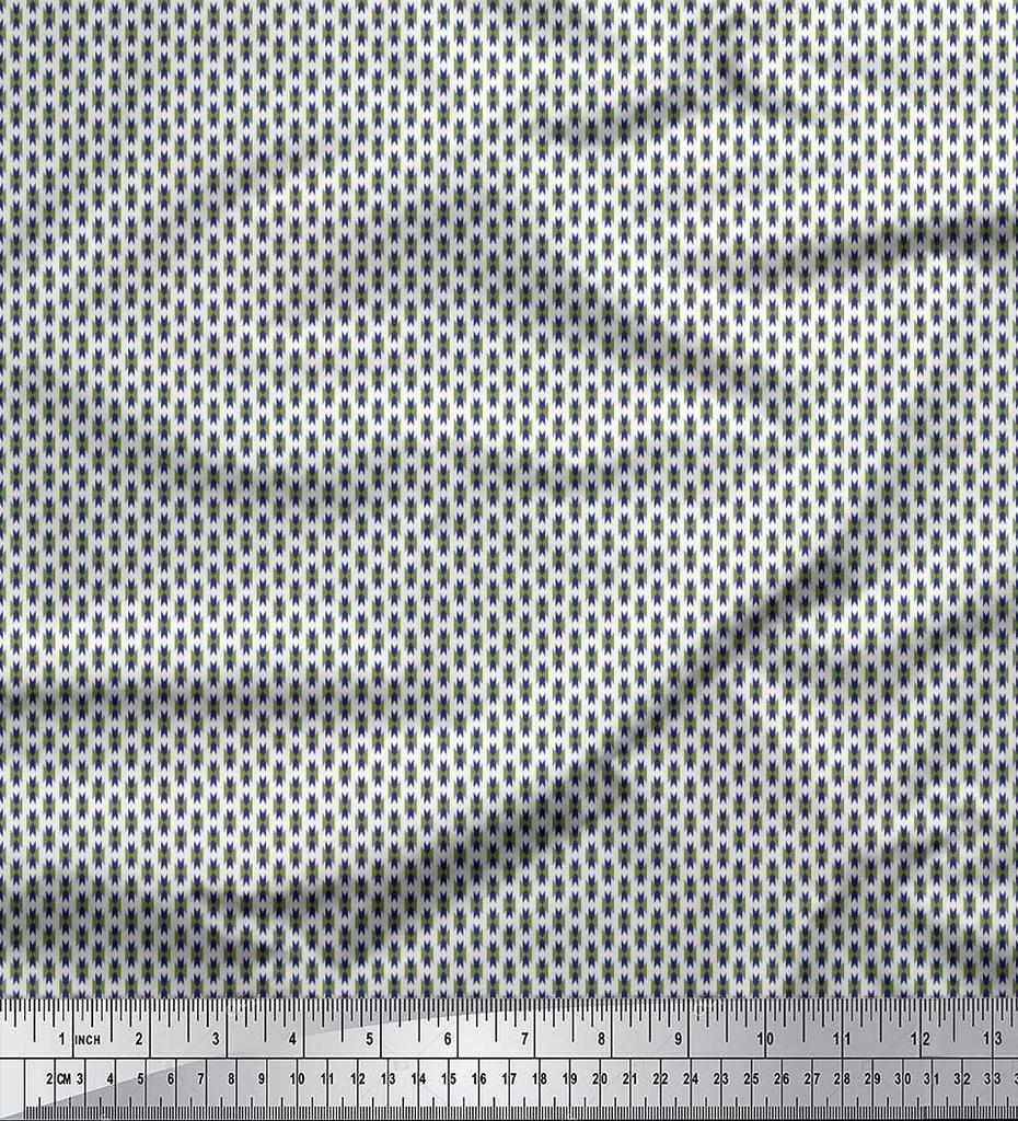 Soimoi Japan Crepe Satin Fabric Geometric Small Print Fabric by the metre 42 Inch