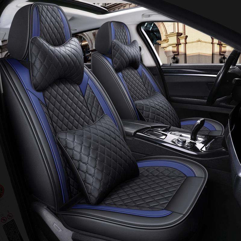 Jetour X70 Plus Cool Edition Bluebird Universal Car Seat Cushion - Full Leather, Diamond Pattern, Four Seasons.