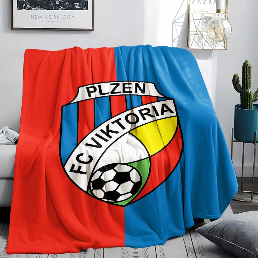 1pz Coperta in Flanella con Stampa FC Viktoria Plzen, Alta qualità per Tutte le Stagioni, Decorazione per la Casa, Calore e Comfort, Perfetta per Regali di Natale