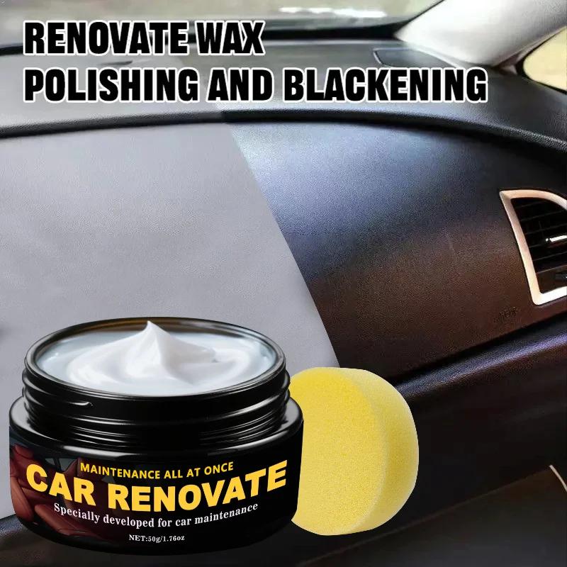 Q19 YC16 Car Plastic Restorer  Back To Black Gloss Auto Interior Leather & Panel Renewal Wax Automotive Polishing Wax
