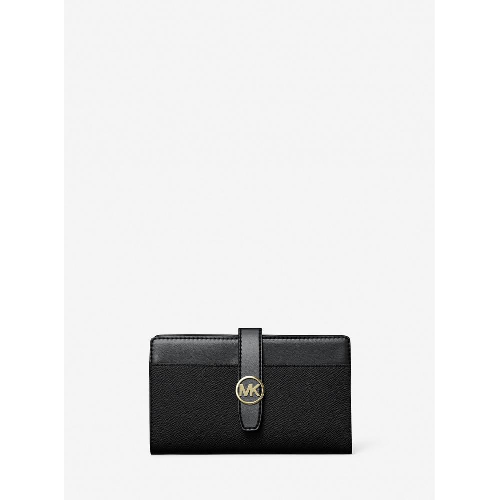 

Michael Kors Greenwich Saffiano Leather Wallet Medium 35t5ggrf8l1 Black F