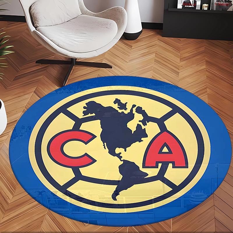 Club América (5) Round Office Rug Decorative Floor Rug for Office Bedroom Living Room and Home Space