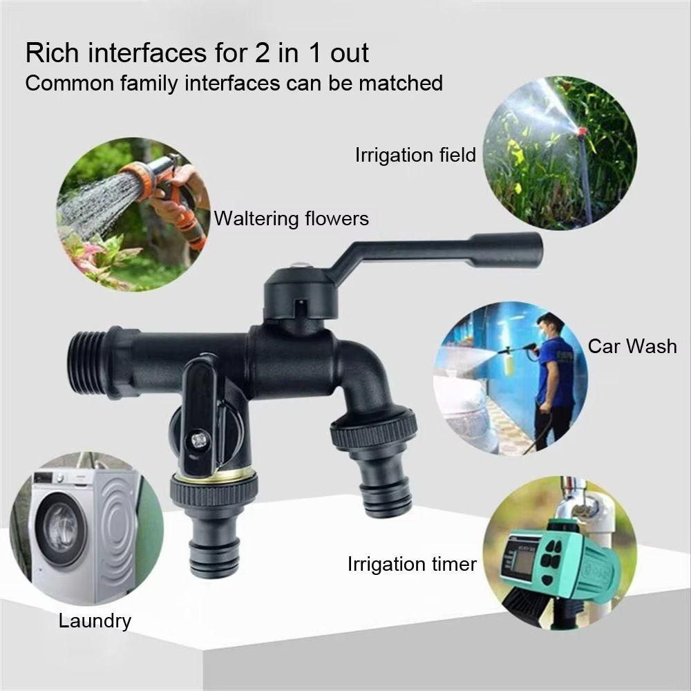 Anti-Freeze Brass Garden Hose Faucet Dual Outlet Washing Machine Bibcocks  Household