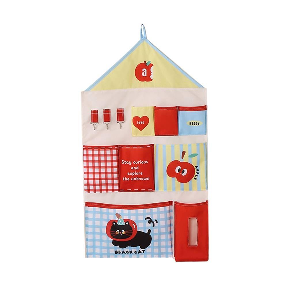 Oxford Cloth Dormitory Storage Hanging Bag Dopamine Multi-layer Underwear Storage Mesh Pouch Wall-mounted Cartoon