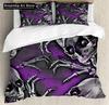 Black Skull Skeleton Bedding Set Paisley Floral Gothic Luxury Soft Bedding Set Bed Set Quilt Cover Twin Single Queen King Size