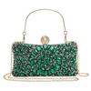 Uxcell Women's Evening Bag, Sparkling Crystal Rhinestone Clutch Bag with Two Chain Straps, Green, for Weddings, Evenings, and Weekends