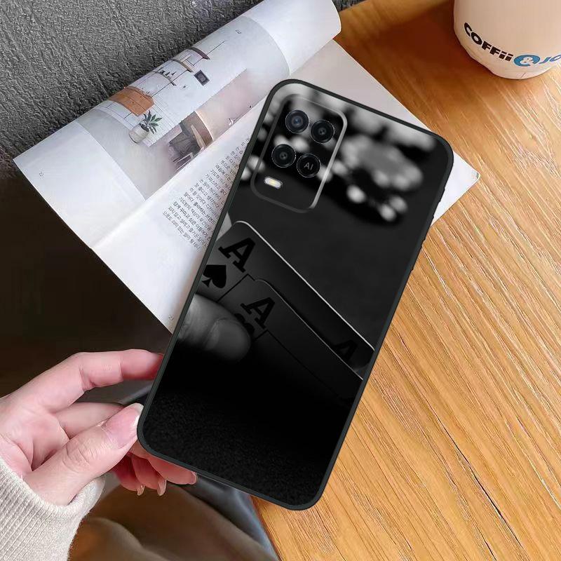 Spades Poker Play Cards Ace Case For Oppo A60 A40 A80 A16 A76 A96 A98 A58 A78 A18 A38 A57 A17 A74 A54 A94 A15 A5 A6 Pro
