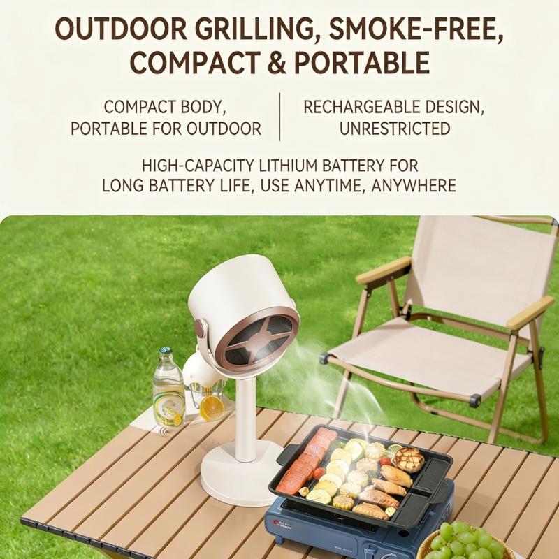 Multi Purpose Portable Range Hood For Kitchen Camping Desktop Features Adjustable Angle And Suction Includes Filter Cotton
